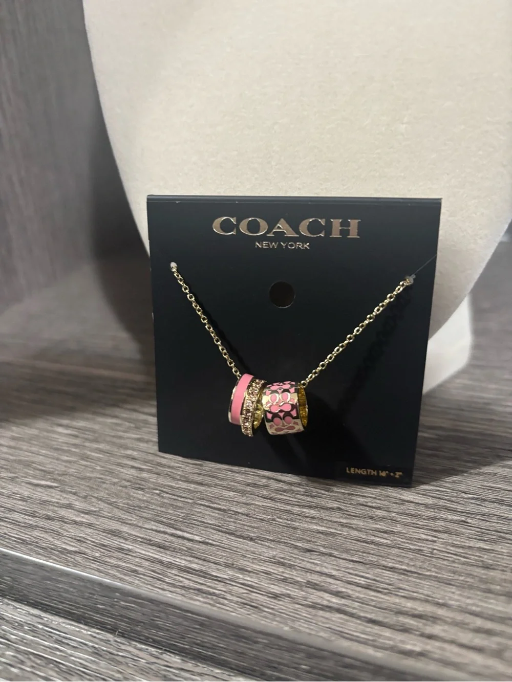 NWT Coach Signature C Enamel Rondell Necklace in gold
